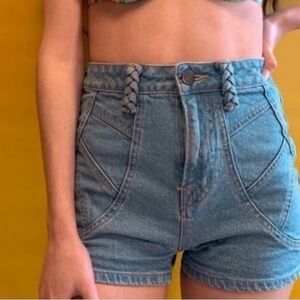 BDG Light Blue High-Waisted Jean Shorts